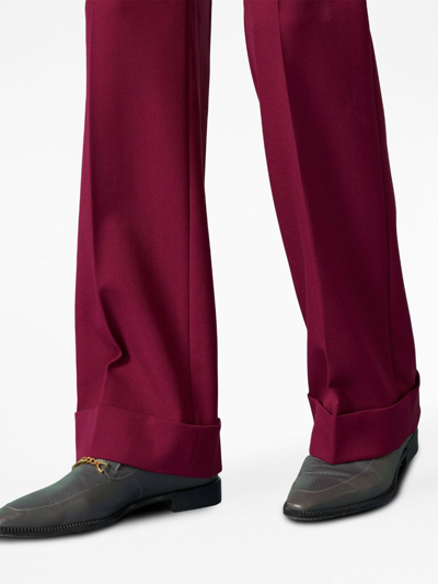 Shop Gucci Tailored Wool Trousers In Red