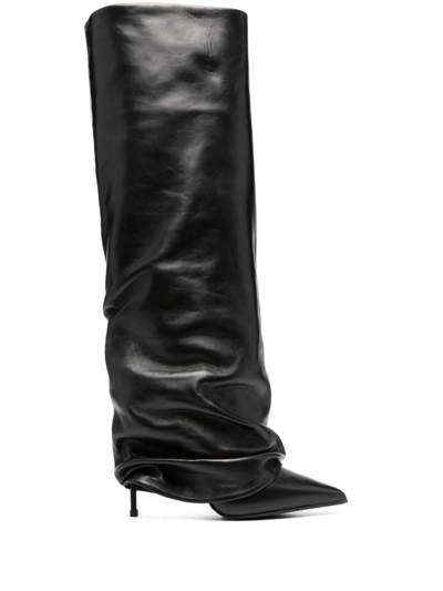 Le Silla 'sleek Slouchy Stiletto' Knee-high Boots In Schwarz