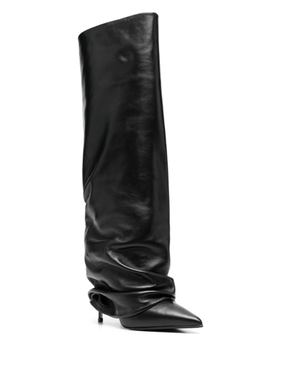 Le Silla 'sleek Slouchy Stiletto' Knee-high Boots In Schwarz