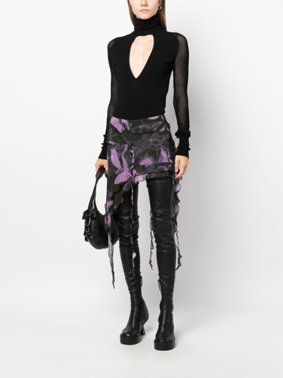 Alessandro Vigilante Roll-neck Cut-out Body In Schwarz