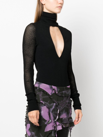 Alessandro Vigilante Roll-neck Cut-out Body In Schwarz