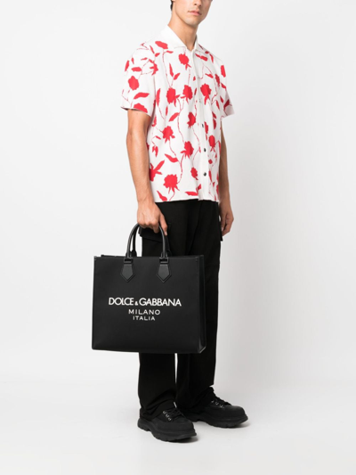 Shop Dolce & Gabbana Large Logo-embossed Tote Bag In Schwarz