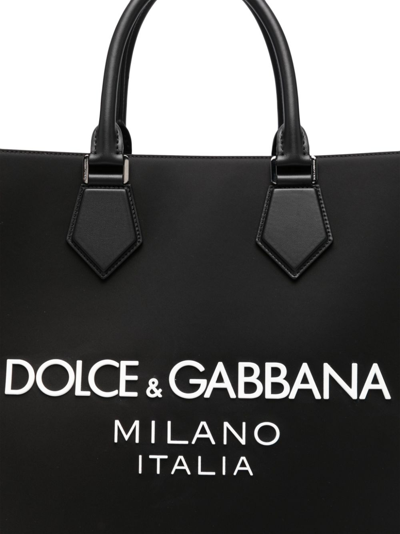 Dolce & Gabbana Large Coated Logo Tote Bag In Schwarz