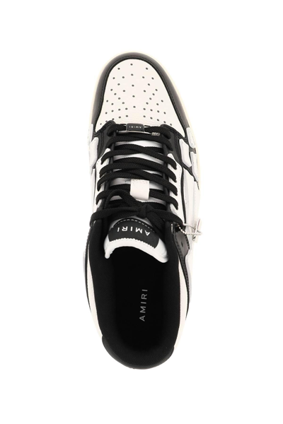 Amiri Skel Bicolor Leather Low-top Sneakers In White,black
