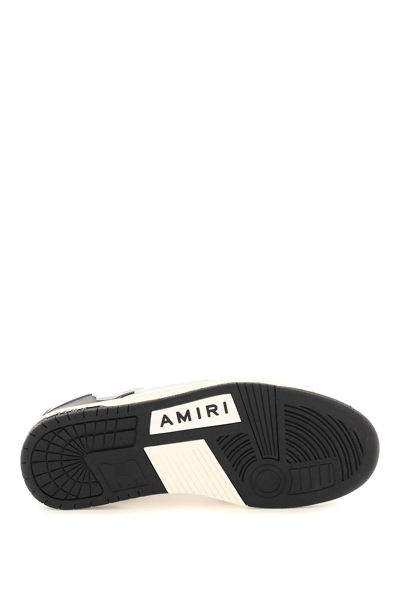 Amiri Skel Bicolor Leather Low-top Sneakers In White,black