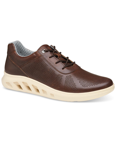 Shop Johnston & Murphy Men's Activate U-throat Smart Dress Sneakers In Brown Full Grain