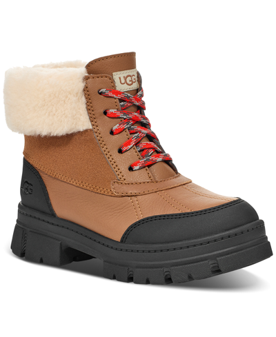 Shop Ugg Kids Ashton Addie Lace-up Cold-weather Boots In Chestnut