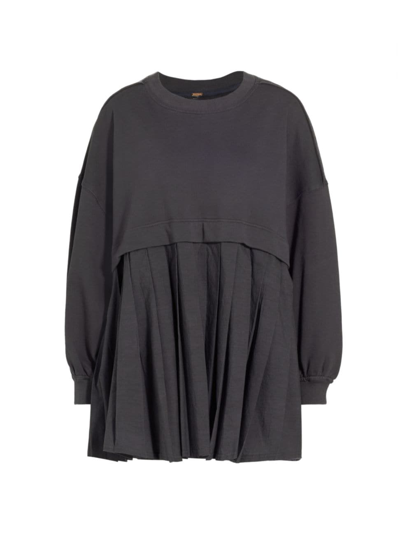 Shop Free People Women's Eleanor Pleated Trapeze Sweatshirt In Peppery Combo