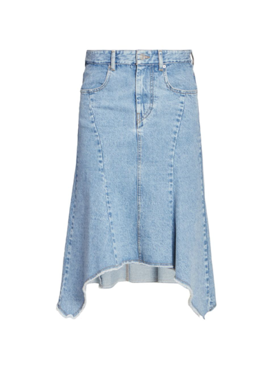 Shop Isabel Marant Women's Nyda Handkerchief Denim Midi-skirt In Light Blue