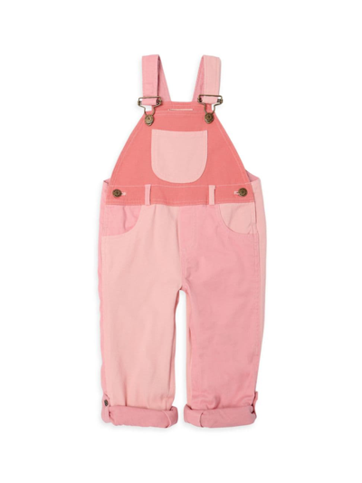 Shop Dotty Dungarees Baby's, Little Girl's & Girl's Colorblock Denim Overalls In Pink