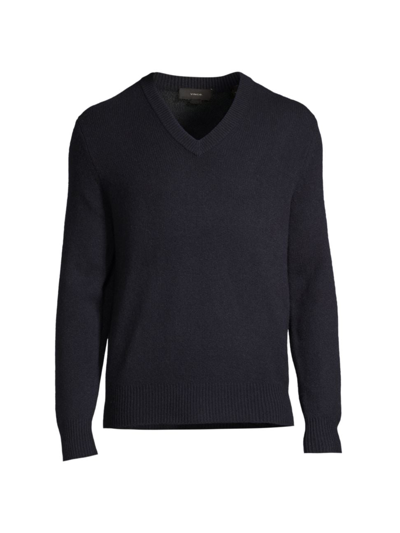 Shop Vince Men's V-neck Cashmere Sweater In Coastal