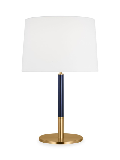 Shop Chapman & Myers Monroe Medium Table Lamp In Burnished Brass Navy