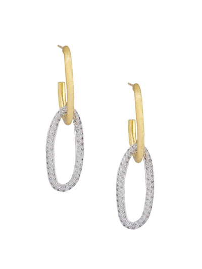 Shop Marco Bicego Women's Jaipur Link Two-tone 18k Gold & 1.07 Tcw Diamond Drop Earrings