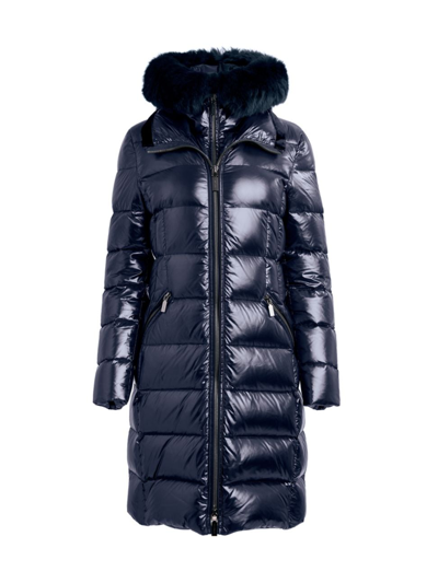 Shop Dawn Levy Women's Kat Shearling-trimmed Puffer Coat In Abyss