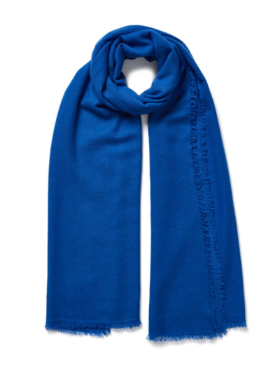 Shop Jane Carr Women's Fray Cashmere Scarf In Royal Blue