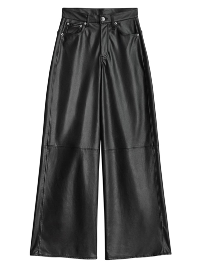 Shop Rag & Bone Women's Sofie Faux Leather Wide-leg Pants In Black