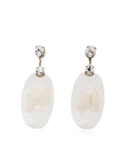Shop Simone Rocha Earrings In Crystal Pearl Clear