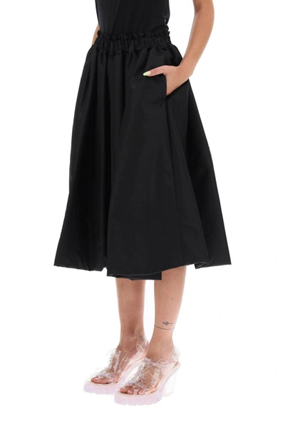 Shop Simone Rocha Padded Taffeta Midi Skirt In Black
