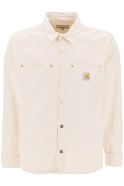 Shop Carhartt Wip Derby Cotton Overshirt In White