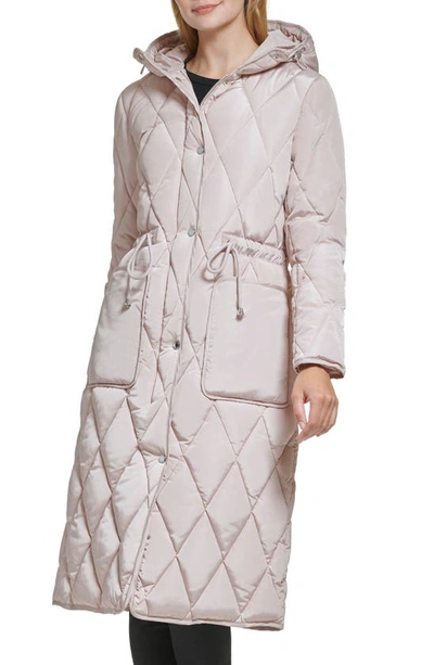 Kenneth Cole New York Stadium Length Puffer Jacket In Rose Dust