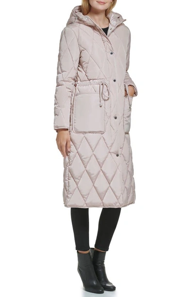Kenneth Cole New York Stadium Length Puffer Jacket In Rose Dust