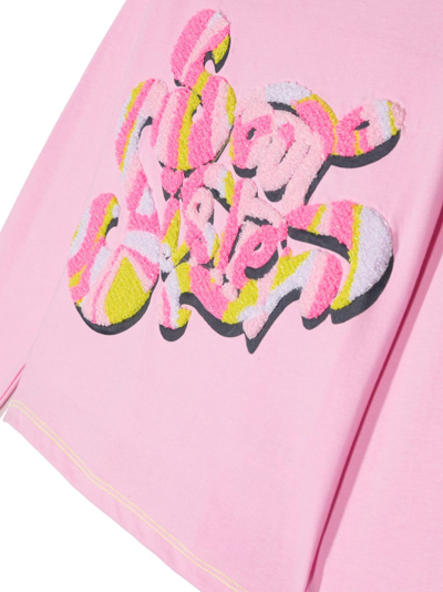 Shop Billieblush Text-print Cotton T-shirt In Rosa