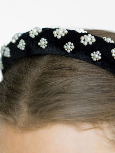 Shop Jennifer Behr Margret Pearl-embellished Headband In Black