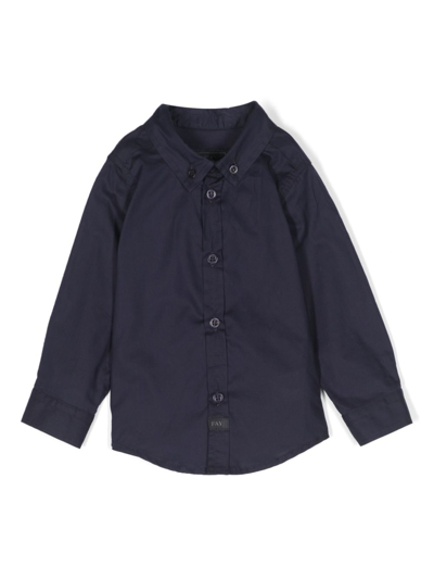 Shop Fay Button-down Cotton Shirt In Blau