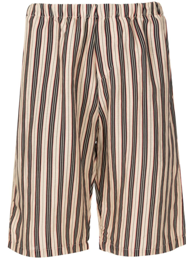 Shop Amir Slama Striped Elasticated-waist Shorts In Multicolour