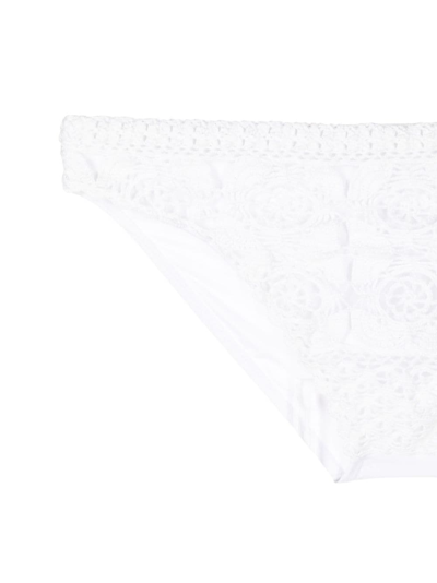 Amir Slama Crochet-knit Swimming Trunks In White