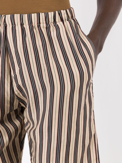 Shop Amir Slama Striped Elasticated-waist Shorts In Multicolour