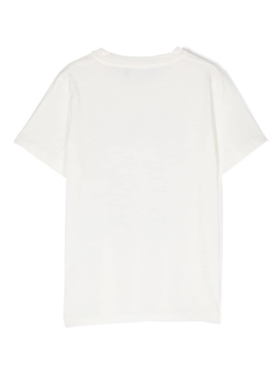 Shop Versace Logo-print Cotton T-shirt In Weiss
