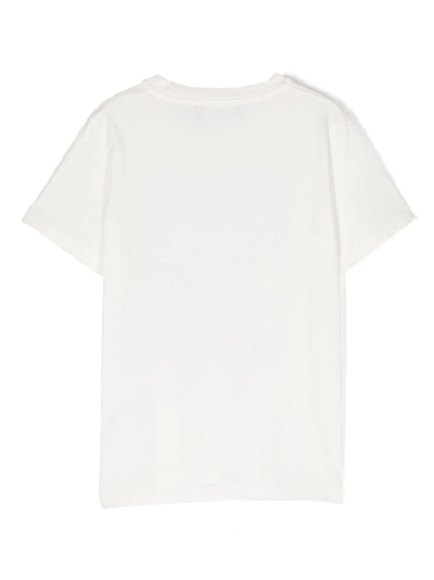 Versace Logo-print Cotton T-shirt In Weiss
