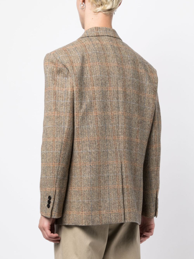 Shop Studio Tomboy Harris Tweed Blazer In Braun