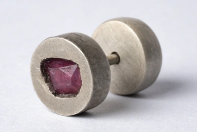 Shop Parts Of Four Stud Earring (0.2 Ct, Ruby Slice, Da+rub) In Silver