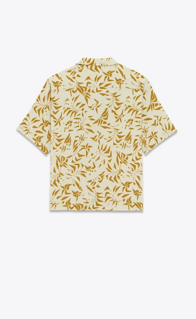 Shop Saint Laurent Men Hawaii Short Sleeve Shirt In Geometrical Palm Tree