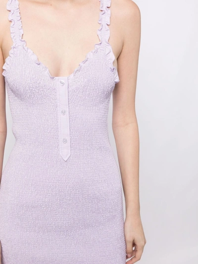 Shop Alexander Wang T T By Alexander Wang Women Front Button Placket Smocked Tank Dress In 546 Pastel Lilac