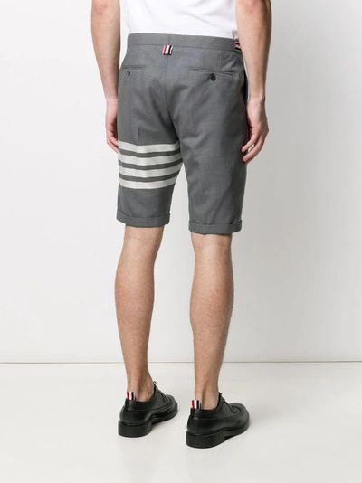 Shop Thom Browne Men Plain Weave Suiting Low Rise Shorts In Med Grey 035
