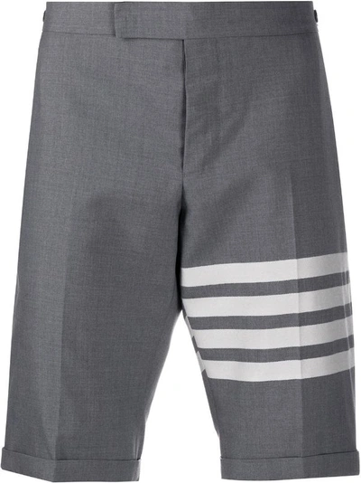 Shop Thom Browne Men Plain Weave Suiting Low Rise Shorts In Med Grey 035