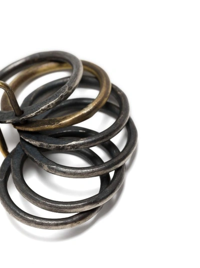 Shop Detaj Uma Wang X  African Wide Stacked Ring In Silver 925/brass