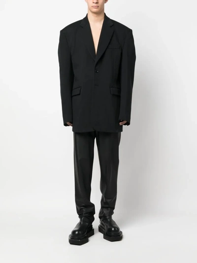 Shop Vetements Unisex Boxy Molton Tailored Jacket In Black