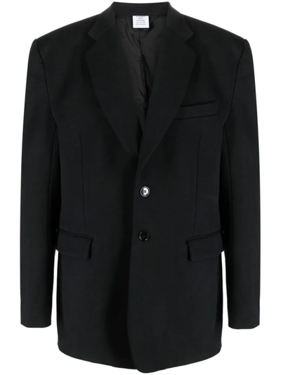 Shop Vetements Unisex Boxy Molton Tailored Jacket In Black