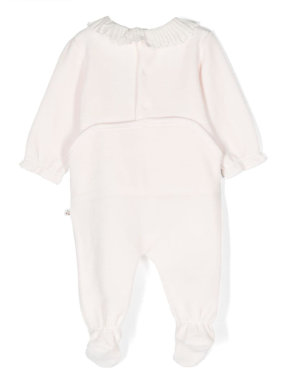 Shop Bonpoint Ruffle-detail Long-sleeve Pyjama In Pink