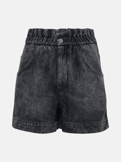 Shop Marant Etoile 'titea' Gray Denim Shorts In Grey
