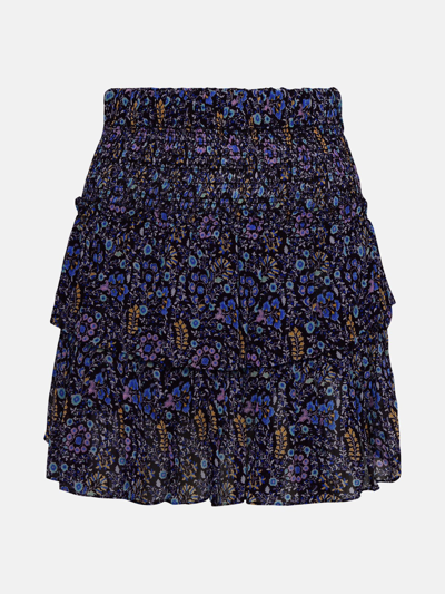 Shop Marant Etoile 'hilari' Miniskirt In Multicoloured Viscose In Blue