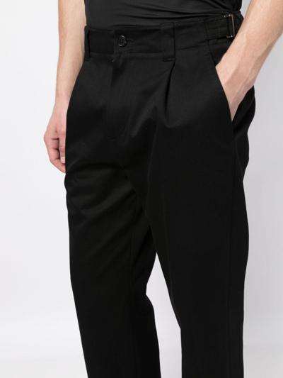 Shop Studio Tomboy Pleated Straight-leg Chino Trousers In Black