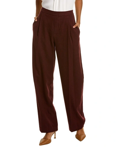 Shop Vince Flannel Wool-blend Pant In Red