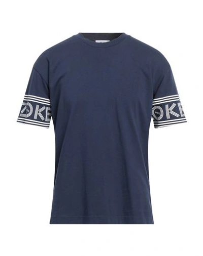 Shop Kenzo Man T-shirt Navy Blue Size S Cotton
