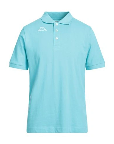Shop Kappa Man Polo Shirt Azure Size S Cotton In Blue