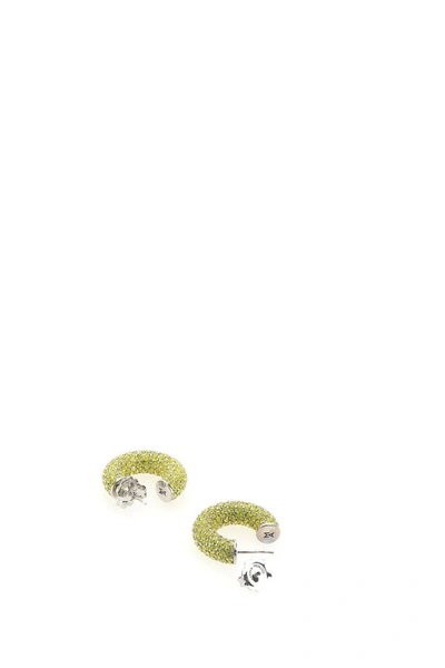 Amina Muaddi Yellow Embellished Cameron Earrings In Yellow